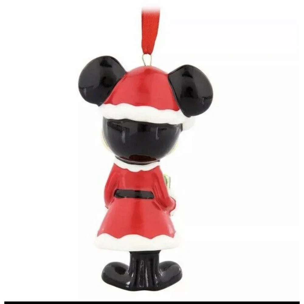 Disney Parks Santa Mickey Mouse Bell Porcelain Ornament New